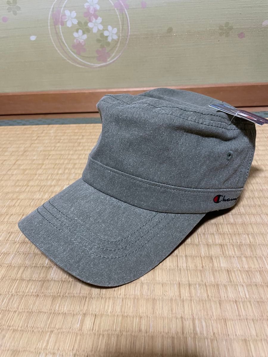【未使用品】Champion ワークキャップ 帽子 大人用 モスグリーン