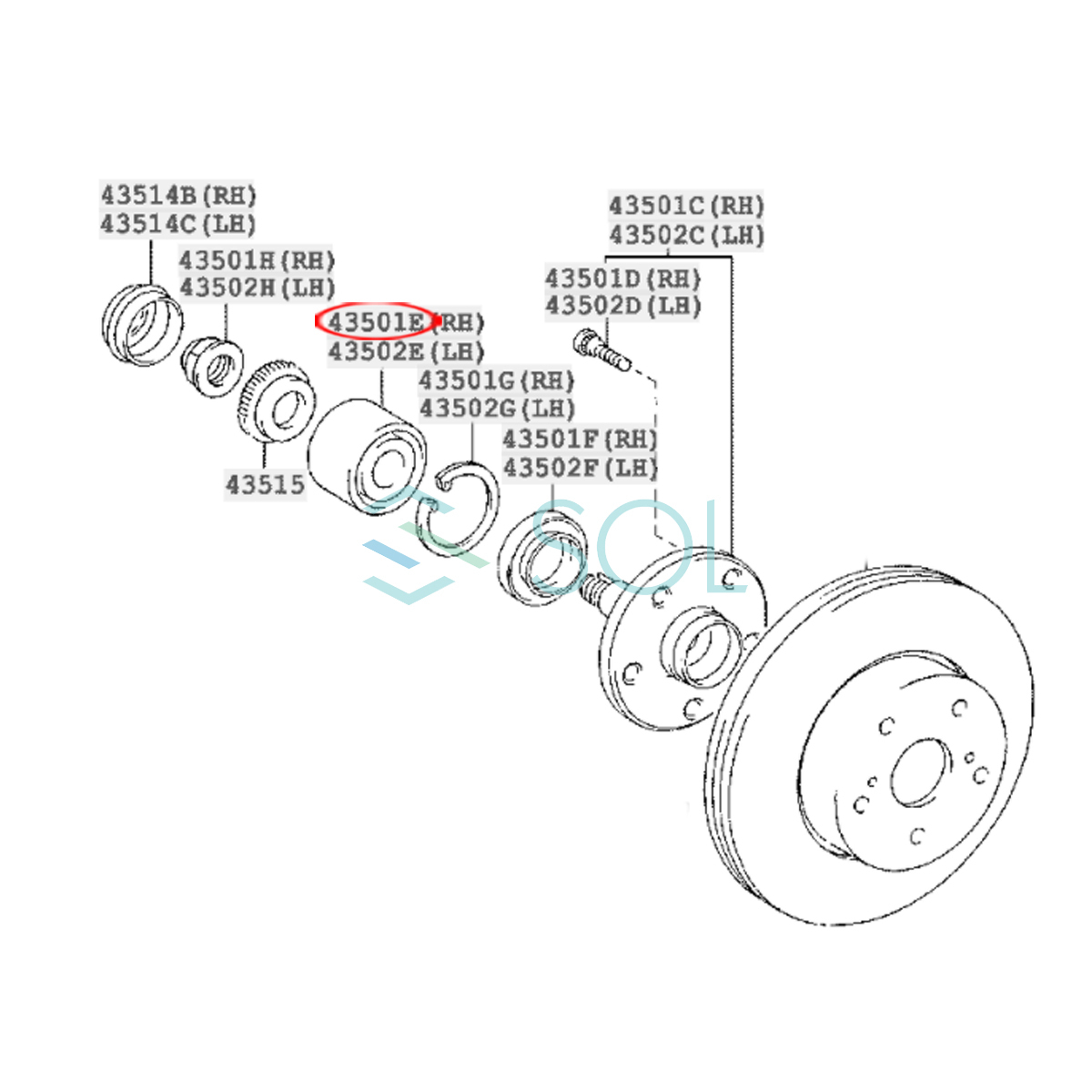 トヨタ マーク2 チェイサー クレスタ(GX90 GX100 GX110 JZX90) プログレス(JCG10 JCG11) フロント ハブベアリング 左右共通 90363-32035_画像2