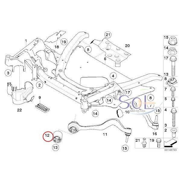 BMW E60 E61 E63 E64 フロント プルストラット ブッシュ 左右共通 525i 530i 540i 545i 550i M5 645Ci 650i M6 31126765992 出荷締切18時_画像2