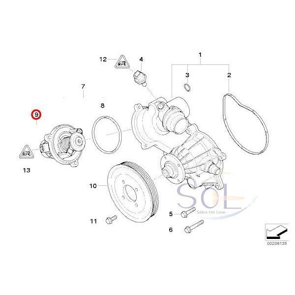 BMW E65 E66 F01 F02 E53 E70 X5 E71 X6 サーモスタット 735i 740i 745i 750i 760i 745i 750Li 760Li 4.4i 4.8i 4.8is M 50i 11537586885_画像2