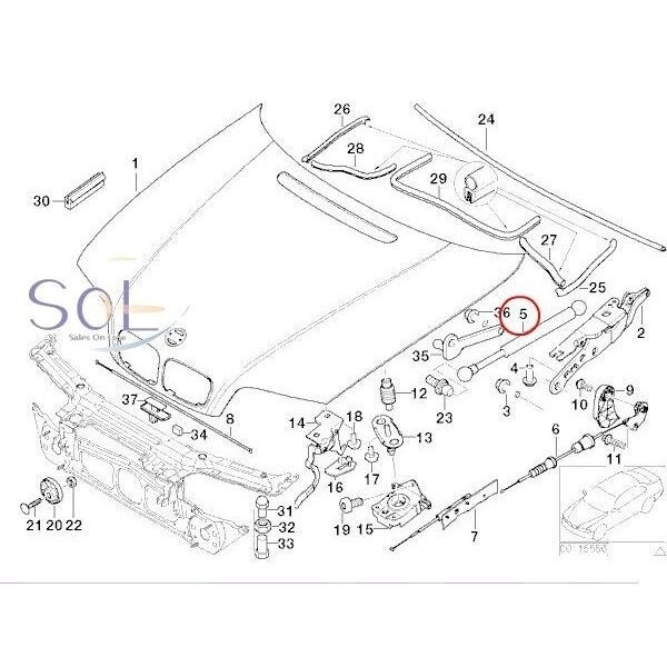 BMW E46 エンジンフードダンパー ボンネットダンパー 左右セット 318i 320i 323i 325i 328i 330i 51238202688 出荷締切18時_画像2