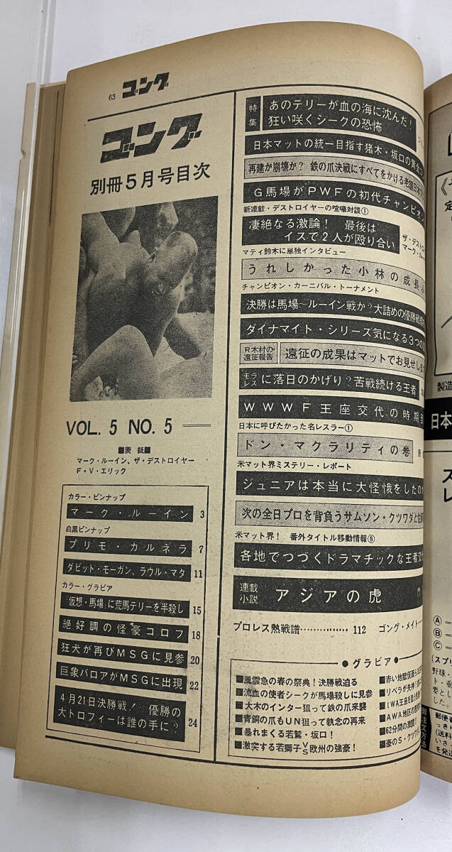  「別冊ゴング 昭和48年」1973年5月号 マーク・ルーイン ザ・デストロイヤー F・V・エリックの画像9