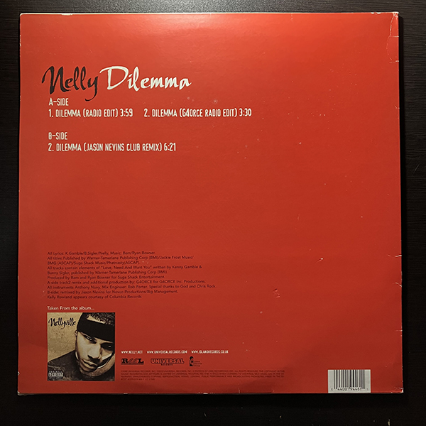 Nelly / Dilemma [Universal Records MCST 40299] UK盤の画像2