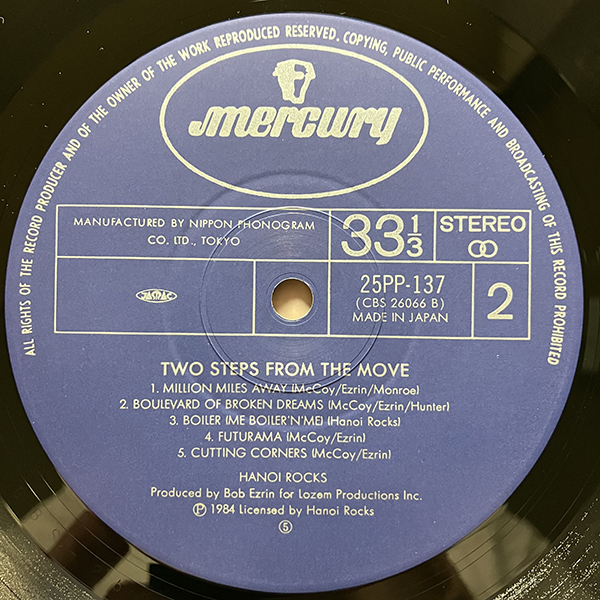 ハノイ・ロックス Hanoi Rocks / Two Steps From The Move [Mercury 25PP-137] 国内盤 日本盤 帯付 の画像8
