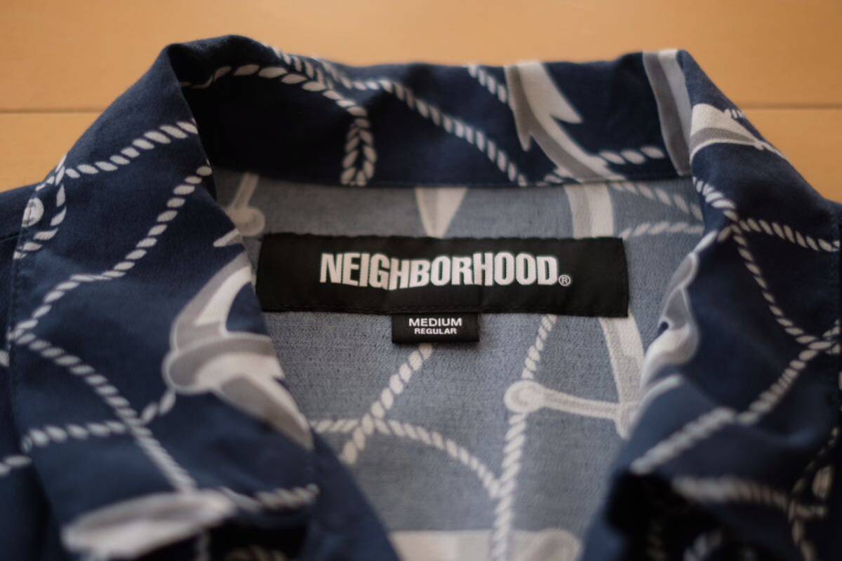 NEIGHBORHOOD 23SS 231TSNH-SHM07 サイズM ネイビー 半袖シャツ レーヨン の画像3