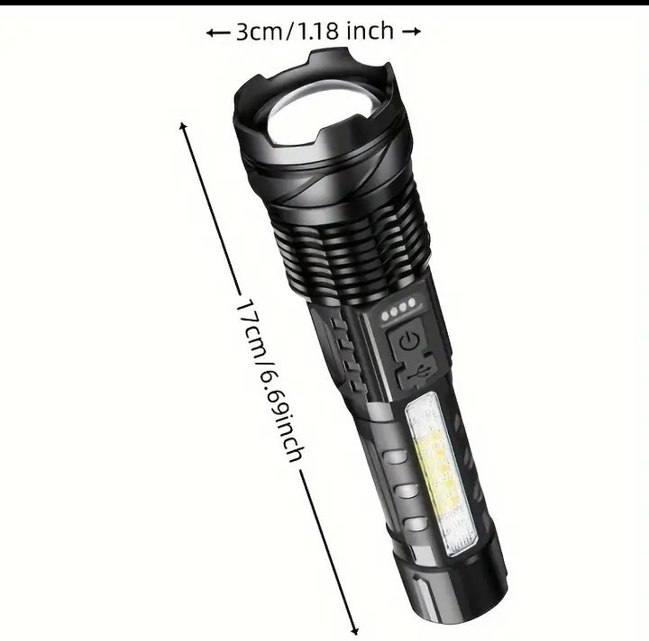 LED 懐中電灯 XPH50 Type-C充電式 超高輝度LED+COBライト7モード 防水 ズーム機能_画像10