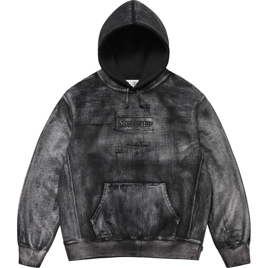 Mサイズ Supreme MM6 Maison Margiela Foil Box Logo Hooded Sweatshirt Black 黒 ブラック シュプリーム メゾンマルジェラ ボックスロゴの画像1