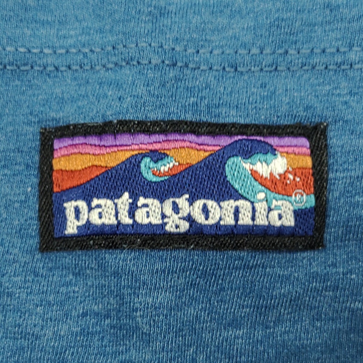 2404024 patagonia パタゴニア slim fit ロゴタグ 波タグ ポケットTシャツ 半袖 青系 アメリカンサイズS RN51884 STY39053の画像5