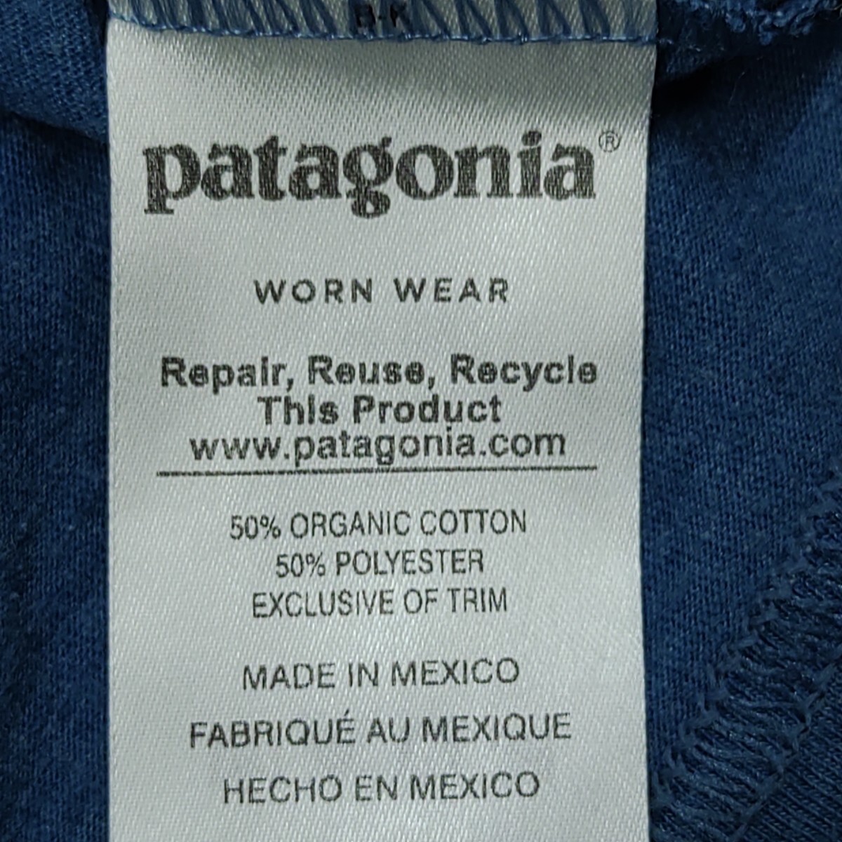 2404024 patagonia パタゴニア slim fit ロゴタグ 波タグ ポケットTシャツ 半袖 青系 アメリカンサイズS RN51884 STY39053の画像7