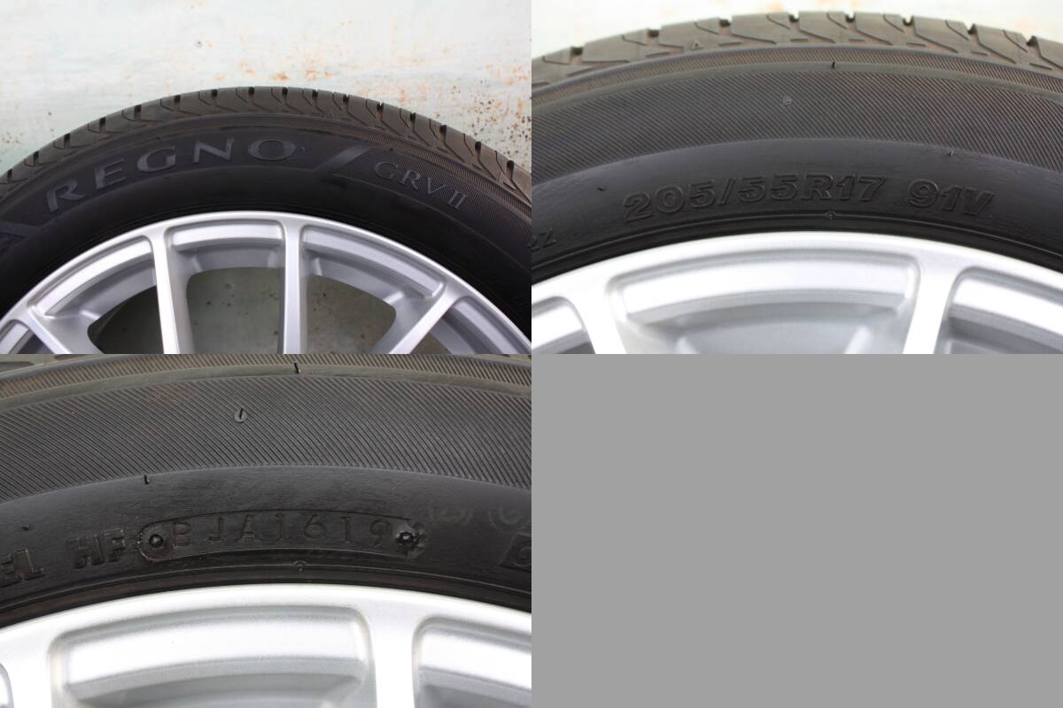 ブリヂストン REGNO GRVII 205/55R17 91V  ブリヂストン トップランM7 7J-17 5穴114.3 +53 ハブ径73 4本セット  ホンダ系にの画像10