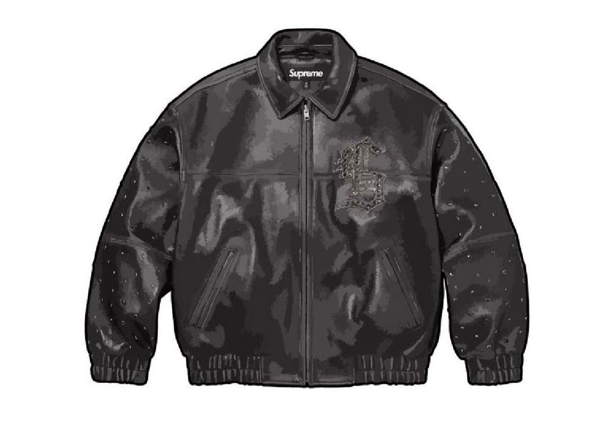Supreme Gem Studded Leather Jacket " サイズ　S