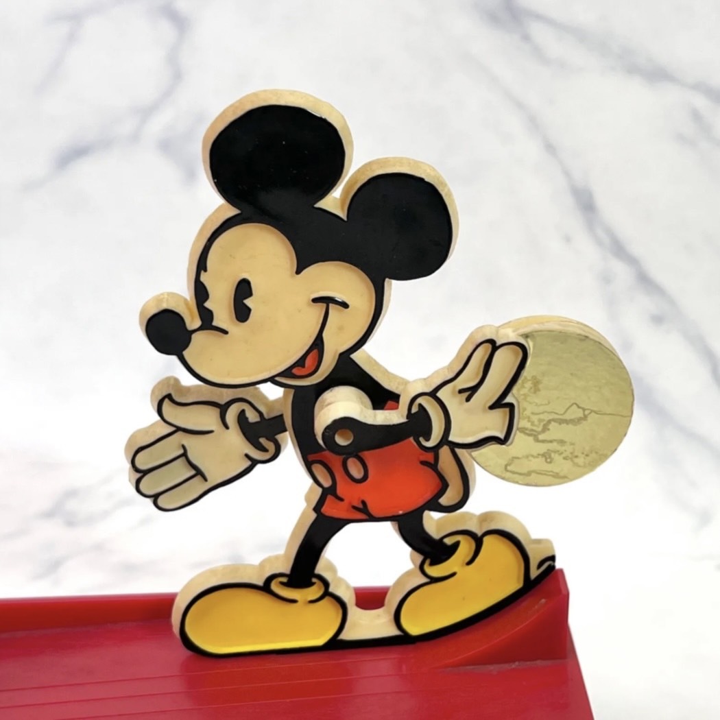 *1 иен старт *[ редкий! в это время товар ] веселый только .. копилка Mickey Mouse bo- кольцо банк с коробкой античный Showa Retro Disney 