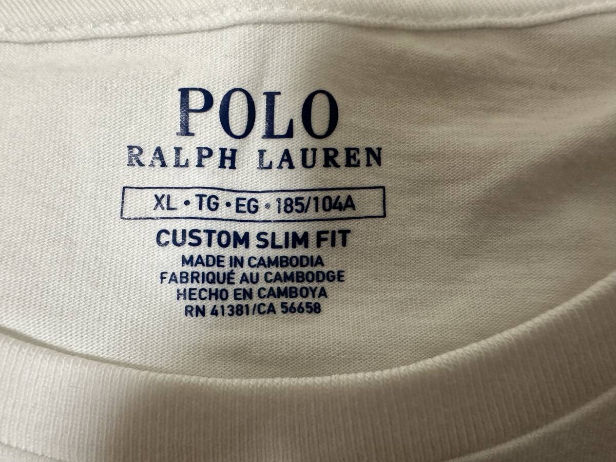 ポロ・ラルフローレン 半袖Tシャツ XL カスタムスリムフィット ホワイトの画像3