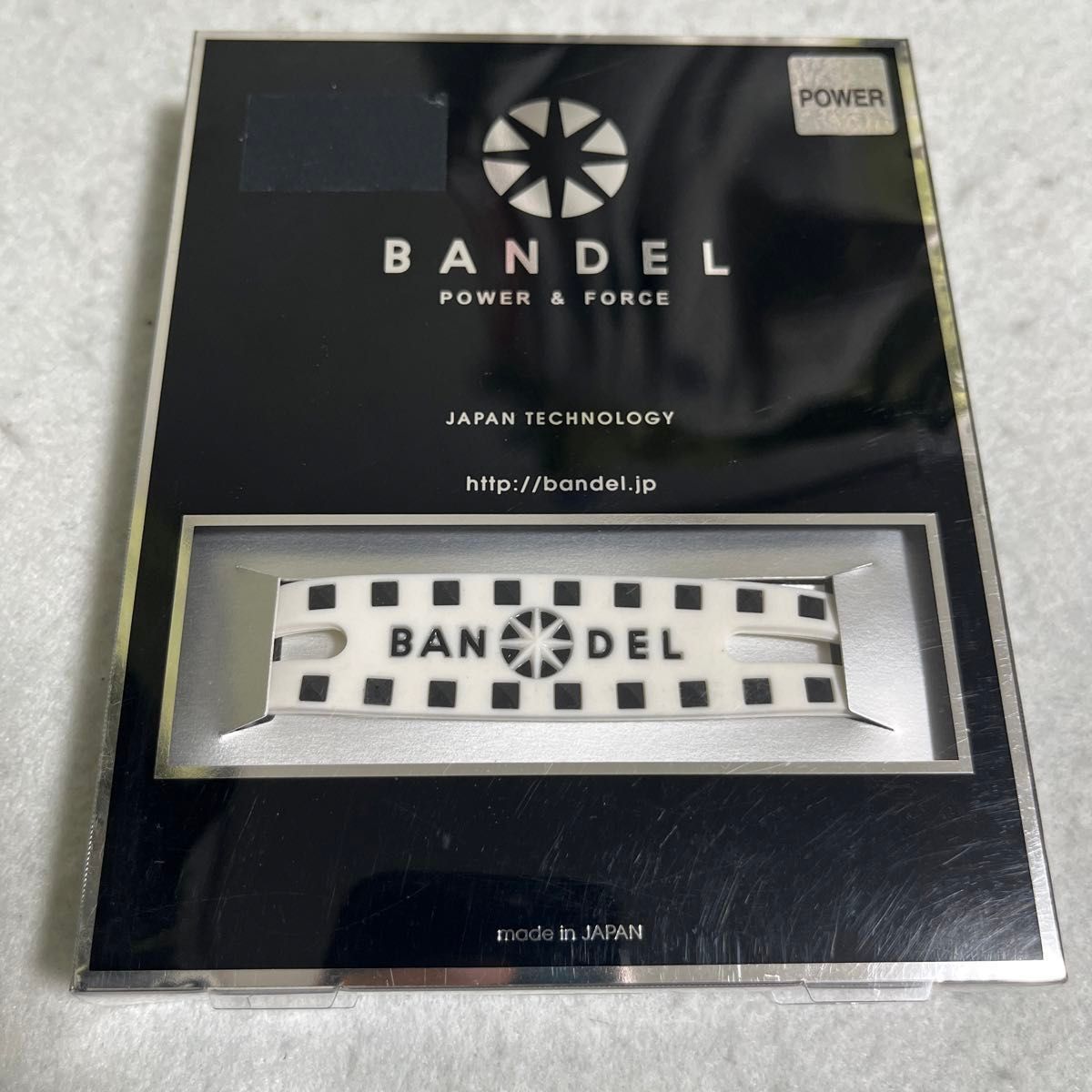 【正規品】BANDEL スタッズブレスレット white×blackサイズL 19.0cm