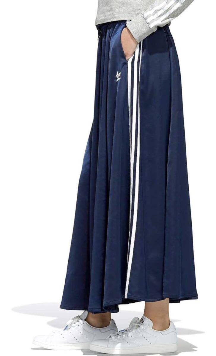 アディダス オリジナルス adidas originals adidas Originals LONG SATIN SKIRT ロングサテンスカート カレッジネイビー 新品_画像2