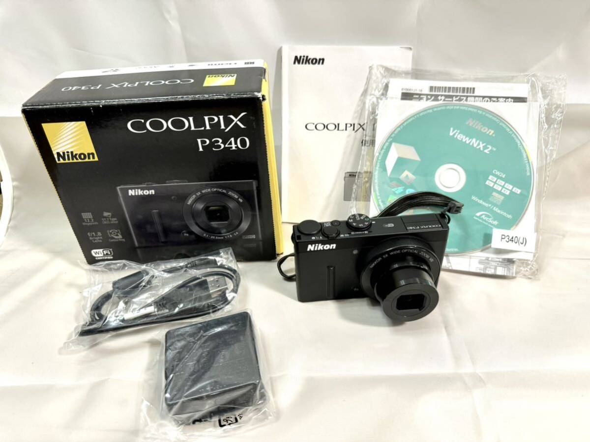 Nikon　COOLPIX　P340　デジタルカメラ　ブラック　64GB　メモリ付き　ニコン　クールピクス