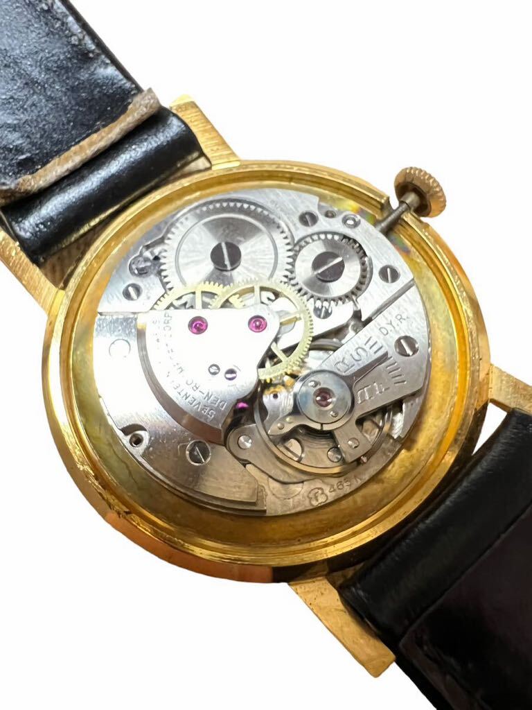 * operation goods * dead stock class DEN-RO men's hand winding wristwatch Gold ( piece 009 )