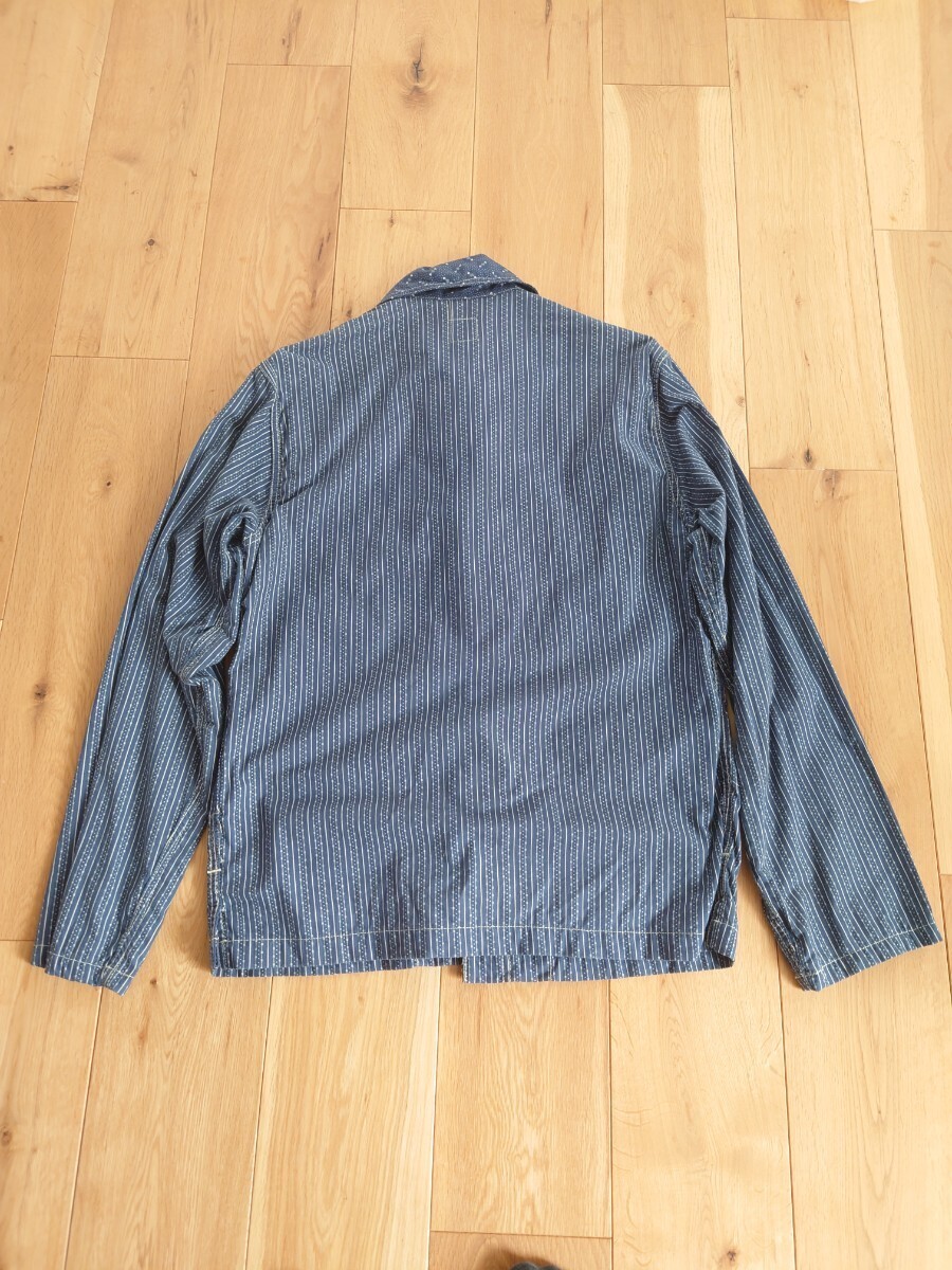 レア 希少 POST O'ALLS × BEAMS PLUS チャイナ カバーオール ジャケット インディゴ キャリコ indigo carico ショールカラー ヘチマ M_画像6