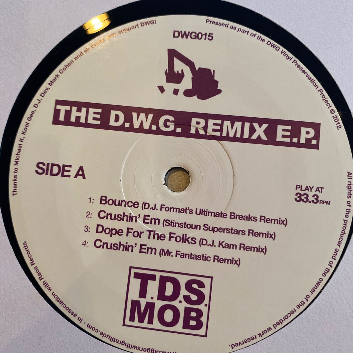 試聴OK 希少REMIX集!! T.D.S.MOB The D.W.G. Remix E.P. Diggers With Gratitude muro koco kiyo_画像4