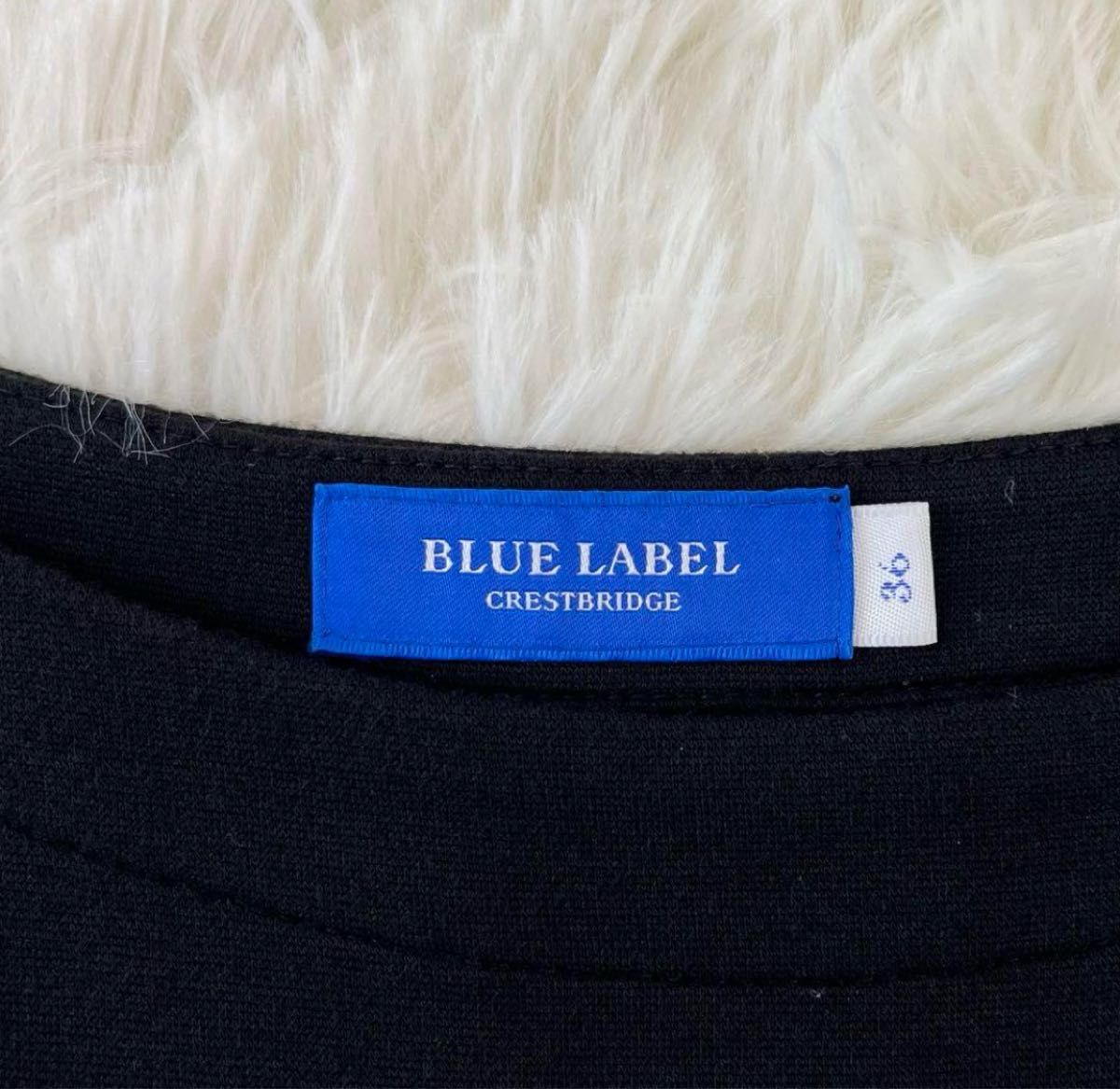 【極美品】BLUE LABEL CRESTBRIDGE ブルーレーベルクレストブリッジ　ワンピース　長袖　金ボタン　36 ブラック