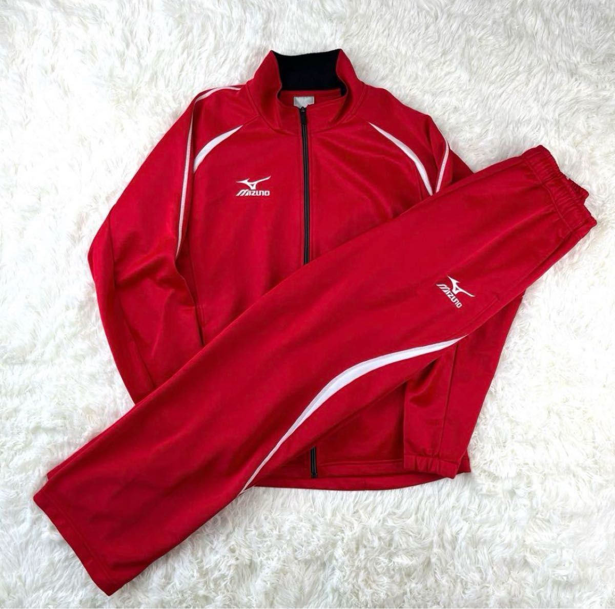 極美品】MIZUNO ジャージ セットアップ L レッド トレーニング 極美品】MIZUNO ジャージ セットアップ L レッド トレーニング