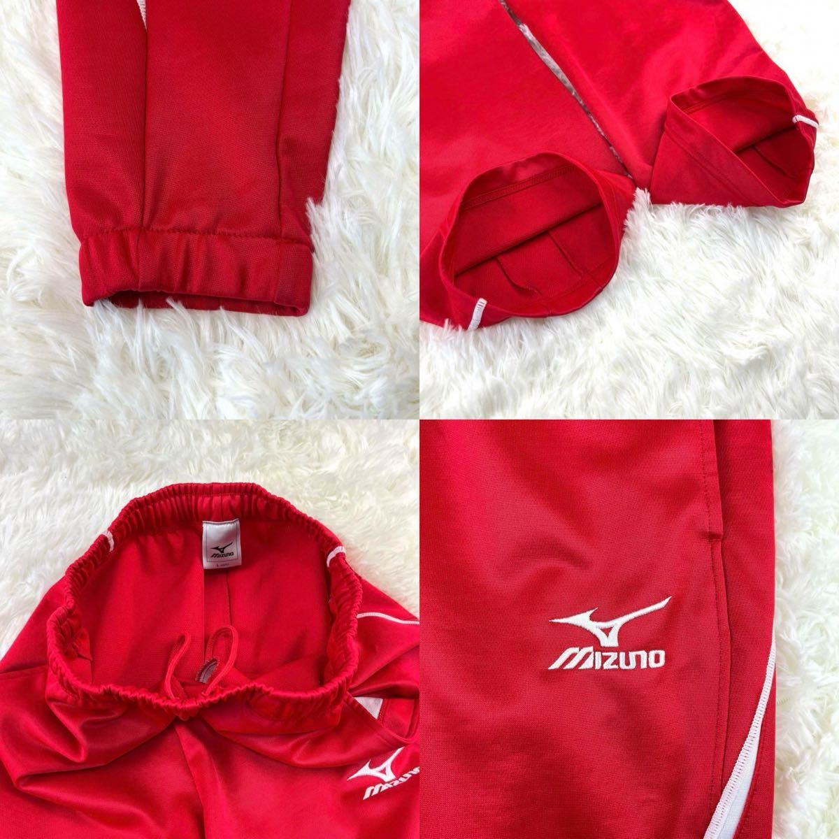 極美品】MIZUNO ジャージ セットアップ L レッド トレーニング 極美品】MIZUNO ジャージ セットアップ L レッド トレーニング