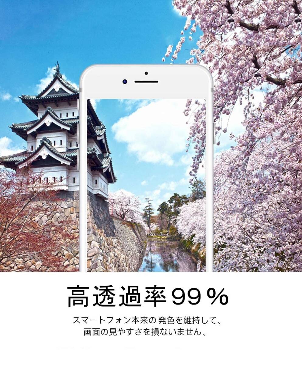 iphone 8 強化ガラスフィルム ホワイト apple iphone8 ガラスフィルム 平面保護 アイフォンエイト 破損保障あり_画像9