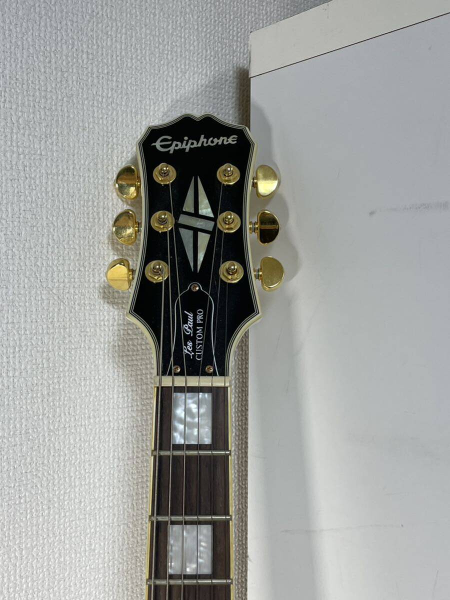 1円 Epiphone/エピフォン Les Paul Custom Pro/レスポールカスタム プロ コイルタップ＆フェイズ搭載 ソフトケース付 Gibson ギター 楽器 の画像4