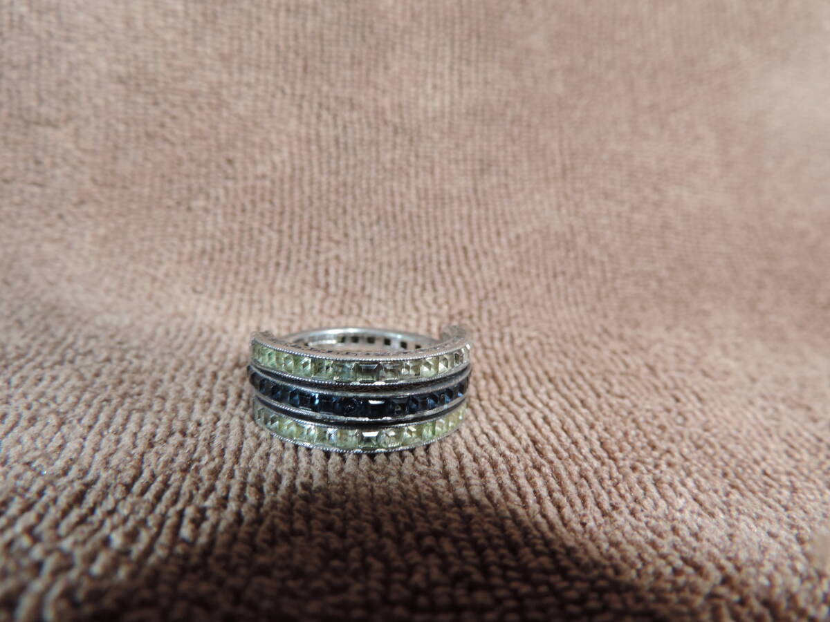 ヴィンテージ リング 指輪・STERLING刻印有り・美品・宝石付き・14号・3.70g