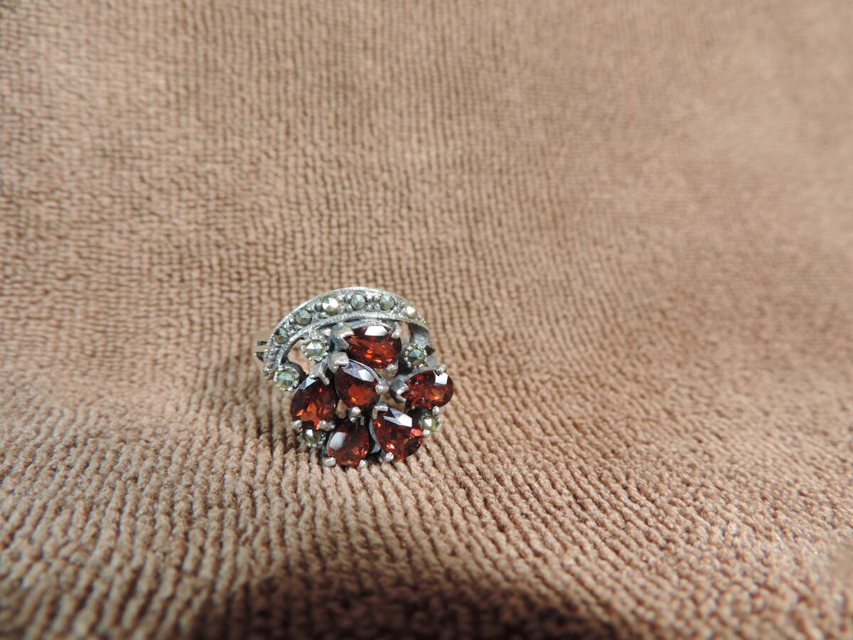 ヴィンテージ リング 指輪・925刻印有り・美品・宝石付き・17号・5.90g_画像2