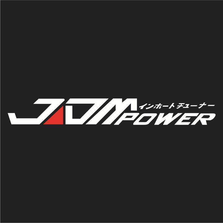 【文字欠け有のため格安】JDM POWER インホートチューナー ステッカー ホワイト＆レッド 車 バイク 旧車 カスタム ドリフト ヘラフラ