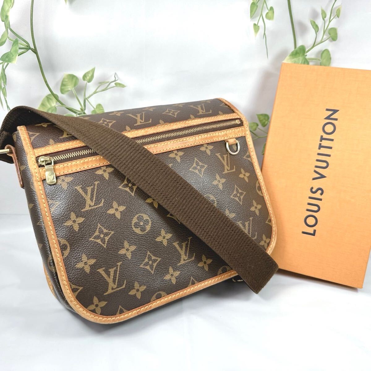 ルイヴィトン LOUIS VUITTON ダミエ モノグラム メッセンジャー ボスフォール ショルダー 斜めがけバッグ M40106 シリアル MI2077 男女兼用の画像1