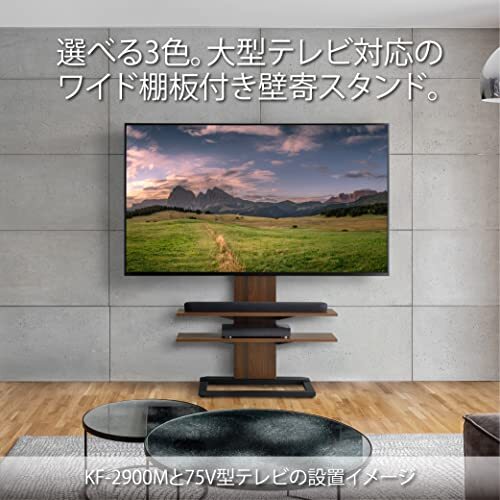 ハヤミ工産 テレビスタンド 壁寄 86V型まで対応 ホワイト KF-2900W_画像3