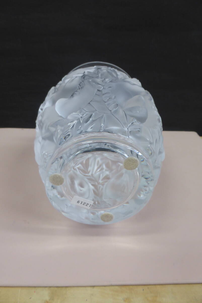 ラリック クリスタルガラス LALIQUE バガテル Bagatelle　フラワー ベース 花瓶　花器　ベース　雀　小鳥 1221900　高さ17㎝_画像10
