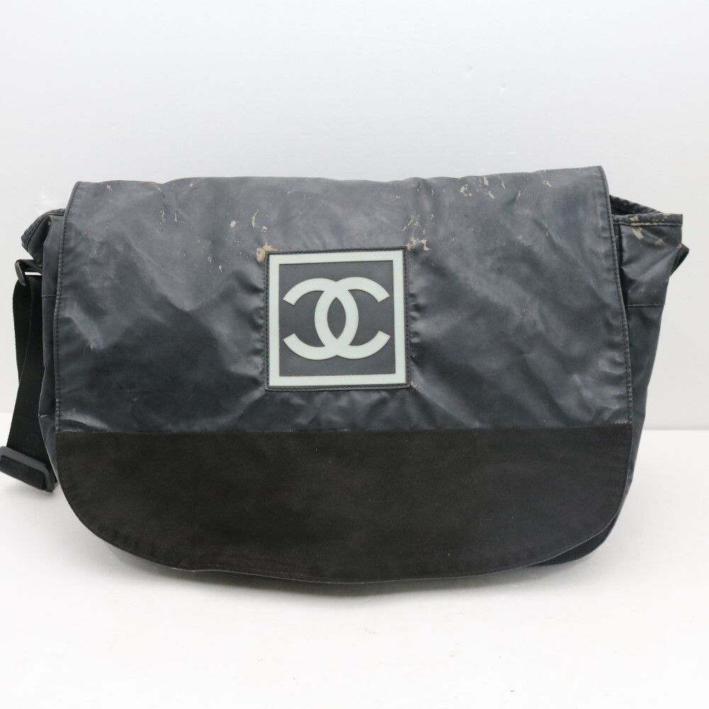 T6D0452 CHANEL/シャネル スポーツライン メッセンジャー ナイロン ショルダーバッグ_画像2