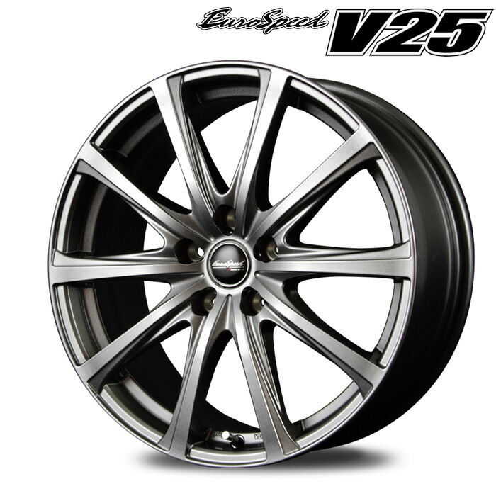 MID ユーロスピード V25 (メタリックグレー) アルミホイール1本 18×7.5J 5H PCD114.3 +53_画像1