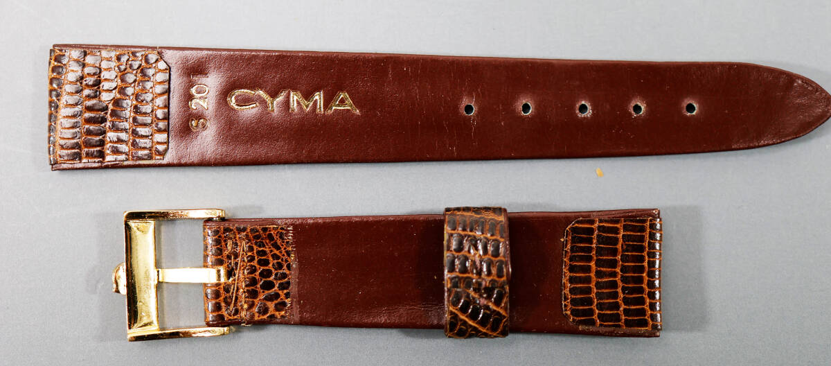  CYMA/シーマ 純正時計革バンド(S 20)トカゲ革（リザード）、CYMA尾錠付 当時物の画像5