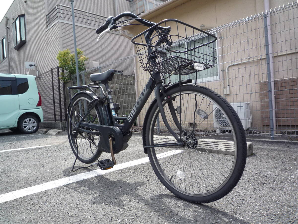 大阪引取可 新基準 ブリヂストン STEPCRUZ 電動アシスト自転車 26インチ ステップクルーズ ネイビー 紺 黒 ブラックの画像1
