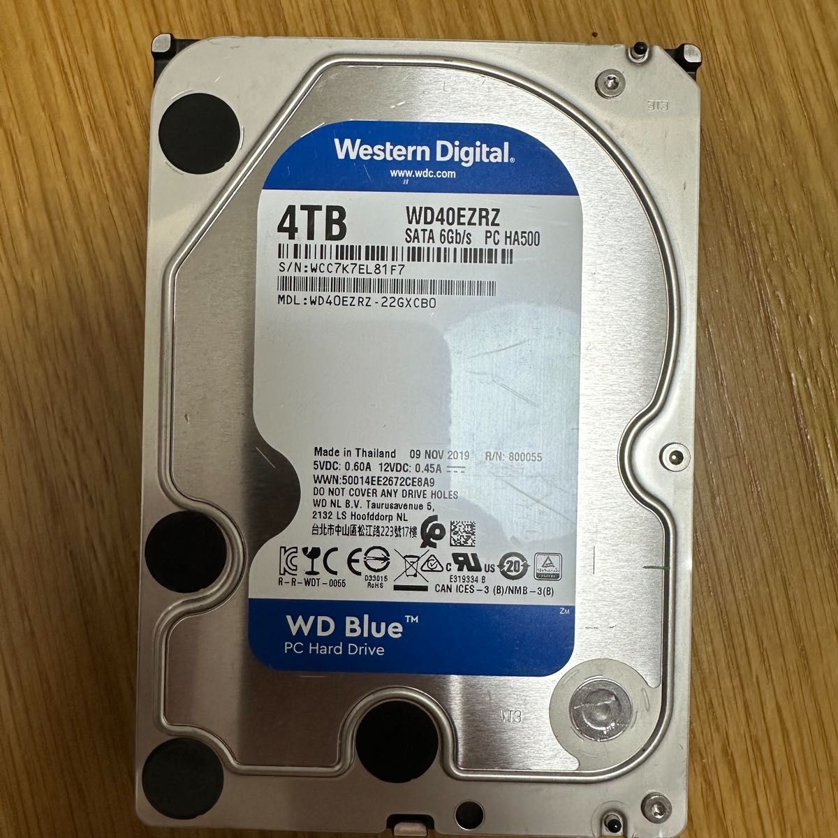 【使用0時間】Western Digital WD Blue WD40EZRZ-RT2 4TB