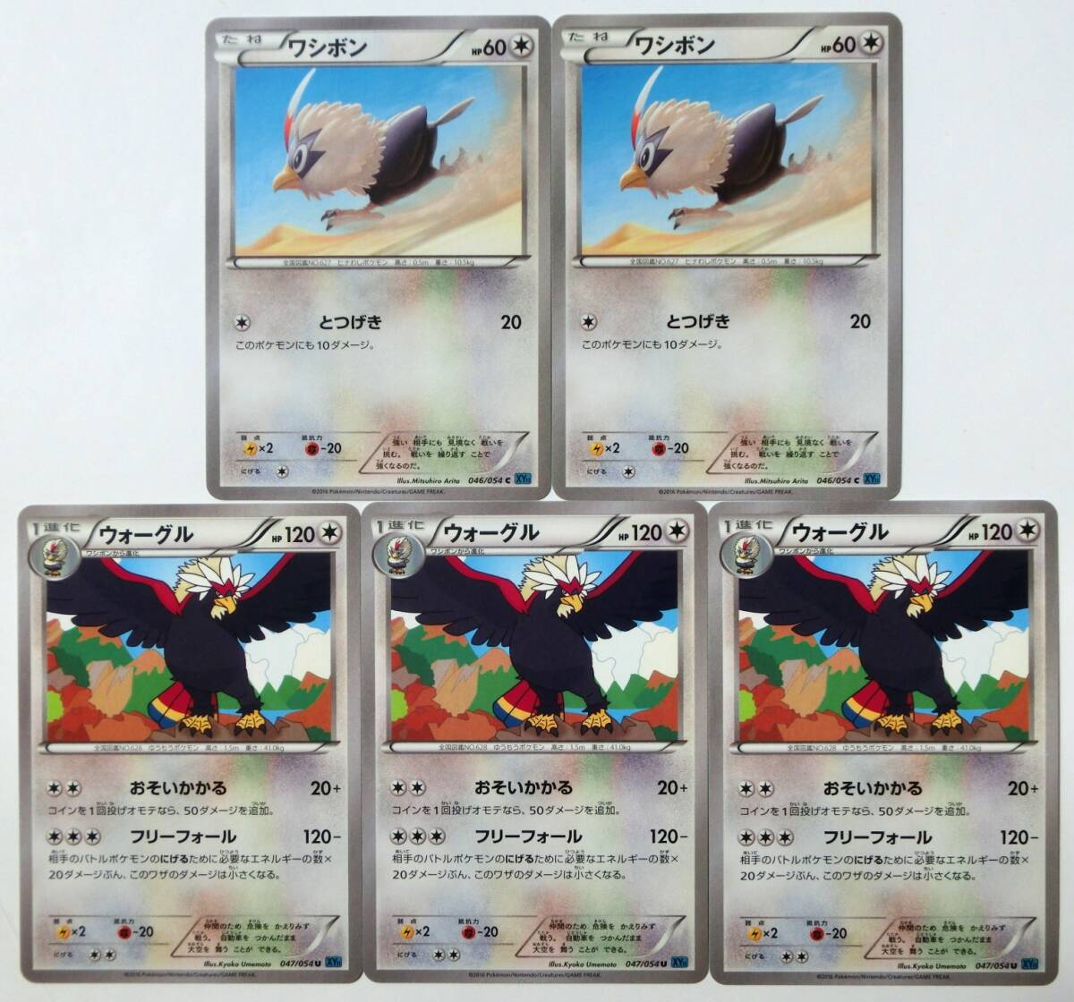 ポケモンカードゲーム ウォーグル XY11 047/054 3枚 ワシボン XY11 046/054 2枚 5枚セット 冷酷の反逆者 2016年 未使用品_画像1