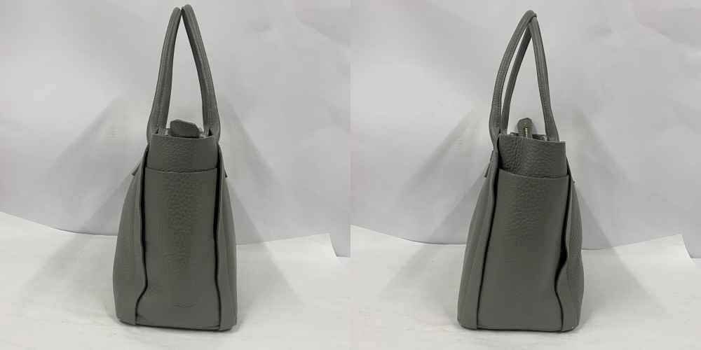 FURLA トートバッグ＜バッグ＞フルラ レディース ブランド レザー グレー系 ゴールド金具 A4収納可 ファスナー開閉式 内側ポケットあり_画像3