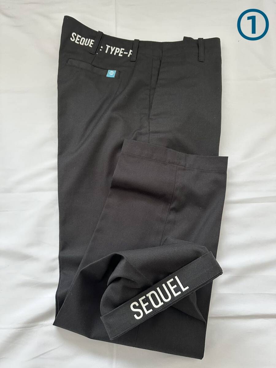 【送料0】2点set SEQUEL CHINO PANTS TYPE F SIZE L BLACK NAVY シークエル チノパンツ 黒 ブラック ネイビー