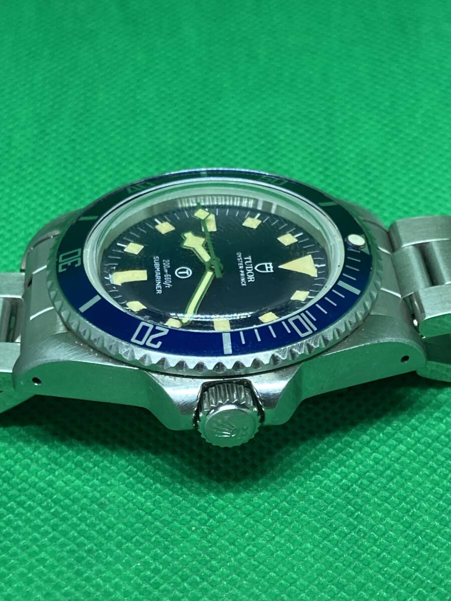 OH済・現状品／TUDOR submariner チュードル／サブマリーナ 盾 Tマーク ノンデイト snowflake イカサブ Ref.9411 自動巻 青文字盤_画像8