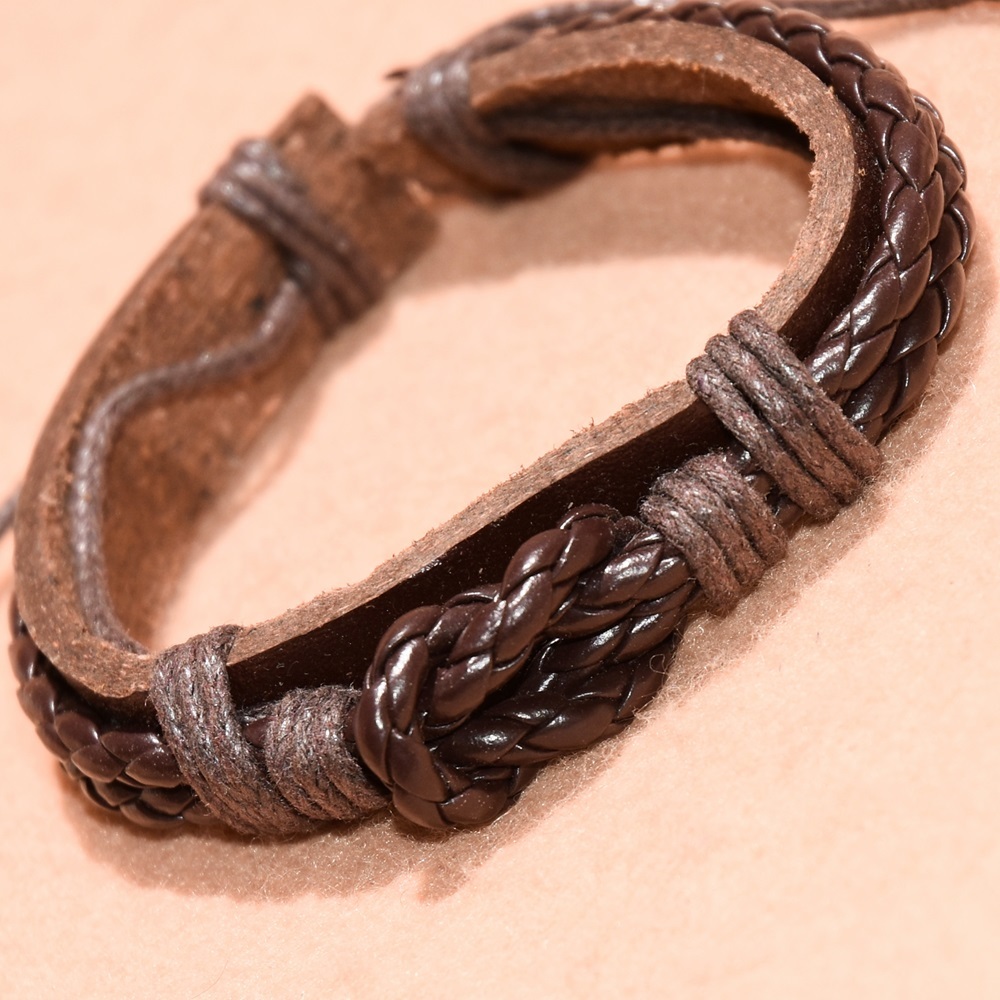* free shipping * leather bracele * leather leather * new goods *Z13 Brown 
