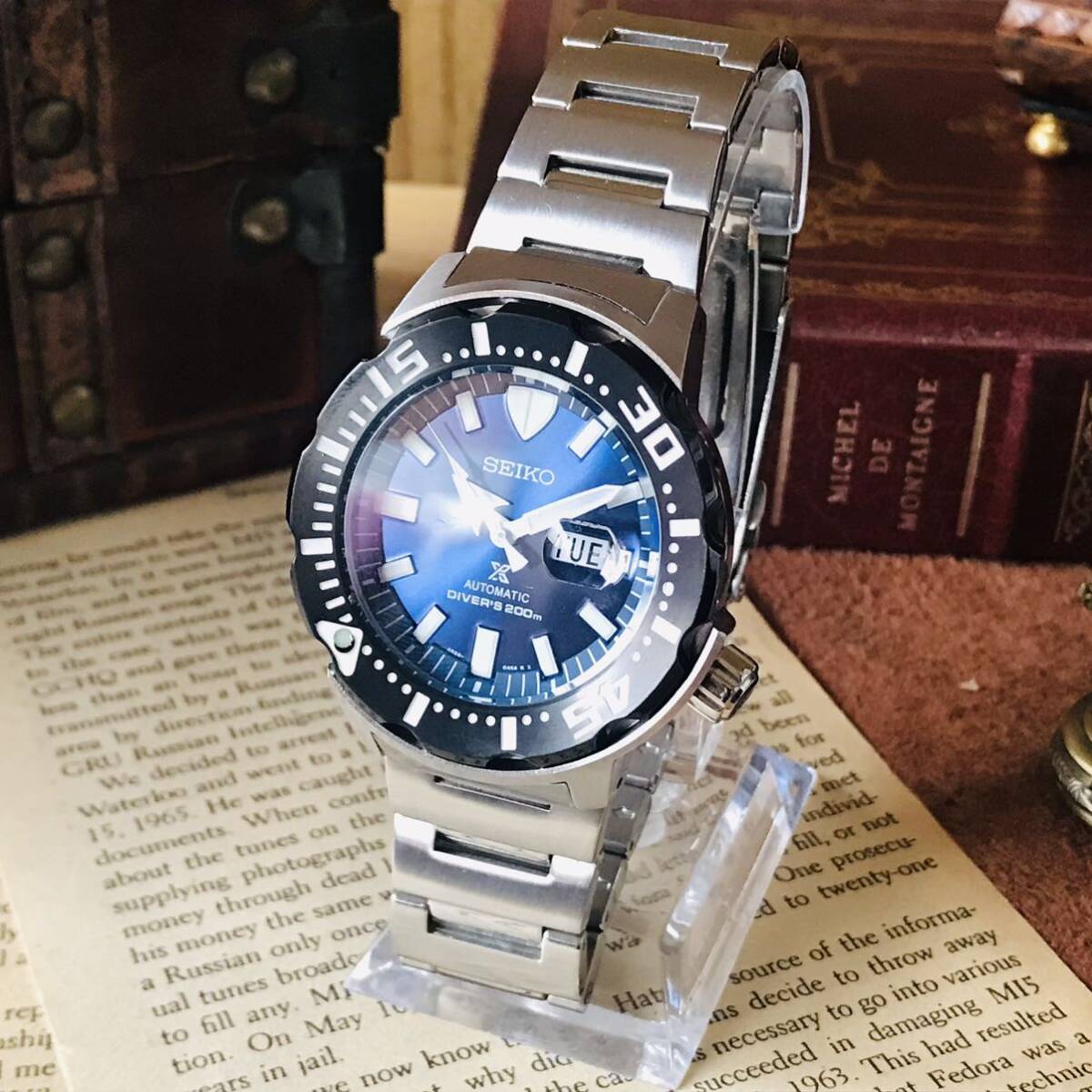 ■カッコイイ！美品■SEIKO【セイコー】PROSPEX/プロスペックス/ダイバーズウォッチ/メンズ腕時計/機械式自動巻き/ブラック/黒の画像3