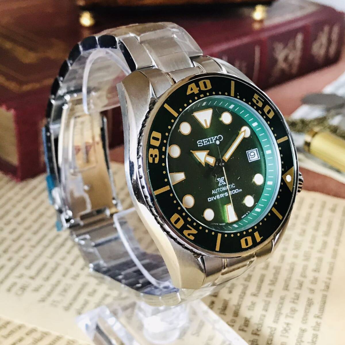 ■カッコイイ！美品■SEIKO【セイコー】PROSPEX/プロスペックス/ダイバーズウォッチ/メンズ腕時計/機械式自動巻き/グリーン/緑/グリーン