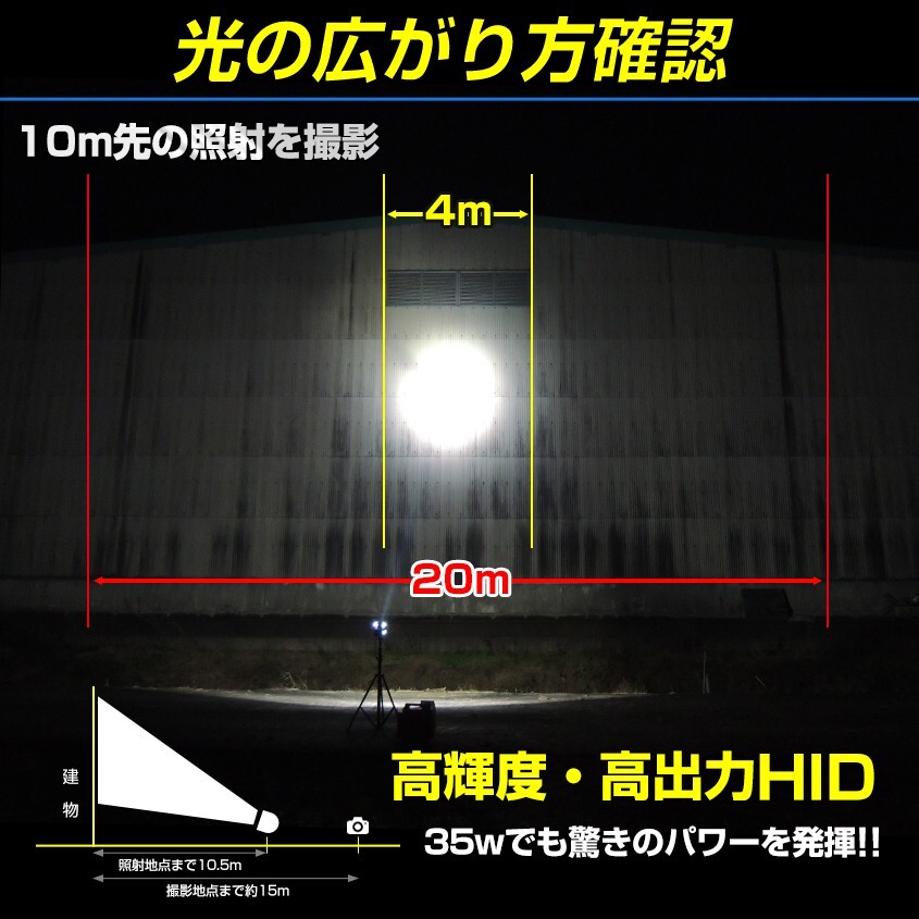 HID サーチライト 防水 作業灯 船舶 ボート 船 漁船 蟹 ワタリガニ 漁 昆虫採集 ライト スポットタイプ 35w 12v 24v兼用 照射距離500m以上_画像4