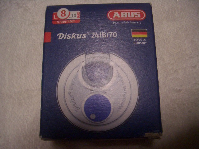 ABUS Diskus 241b/70 強靭ロック(鍵) ドイツ製 切断困難なので安心 新品未使用_画像6