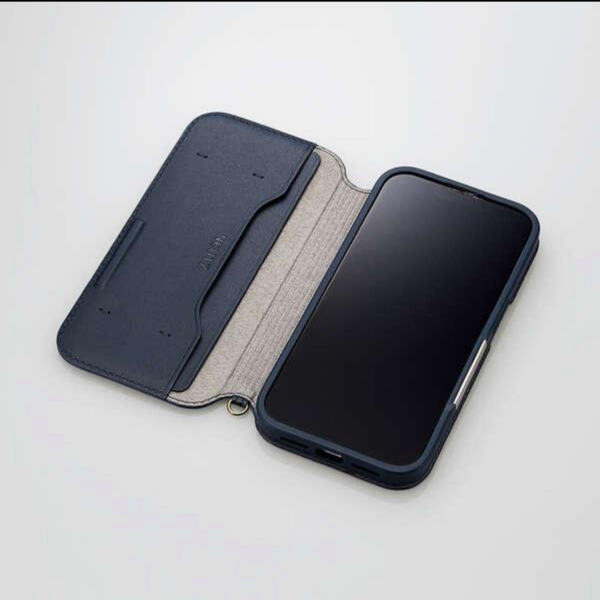 【新品未使用】iPhone14 Pro ソフトレザーケース 磁石付 NEUTZ 6.1インチ ブラック ELECOM