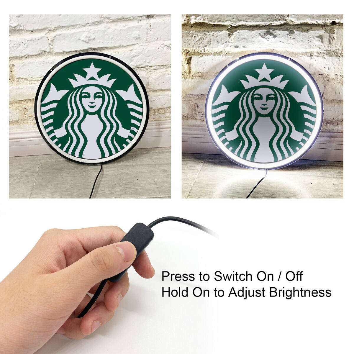 ☆新品・迅速発送☆ スターバックス コーヒー STARBUCKS COFFEE 新ロゴ 看板 ネオン サイン 壁掛け スタバ ライト 照明の画像6